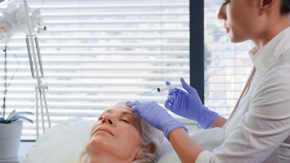 woman at Botox appointment in Frederick MD