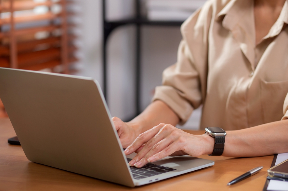 woman researching how long a Botox appointment takes in Frederick
