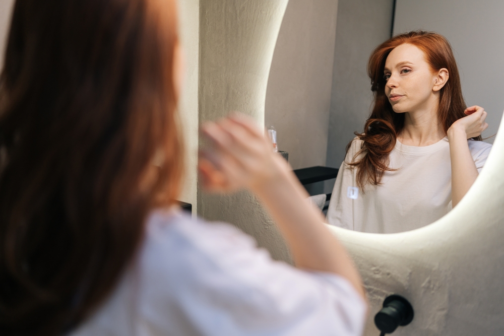 woman prepping for a Botox appointment in Frederick MD