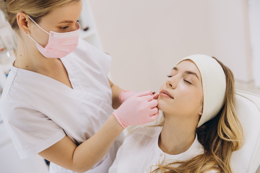 woman getting a Botox lip flip in Clarksville MD