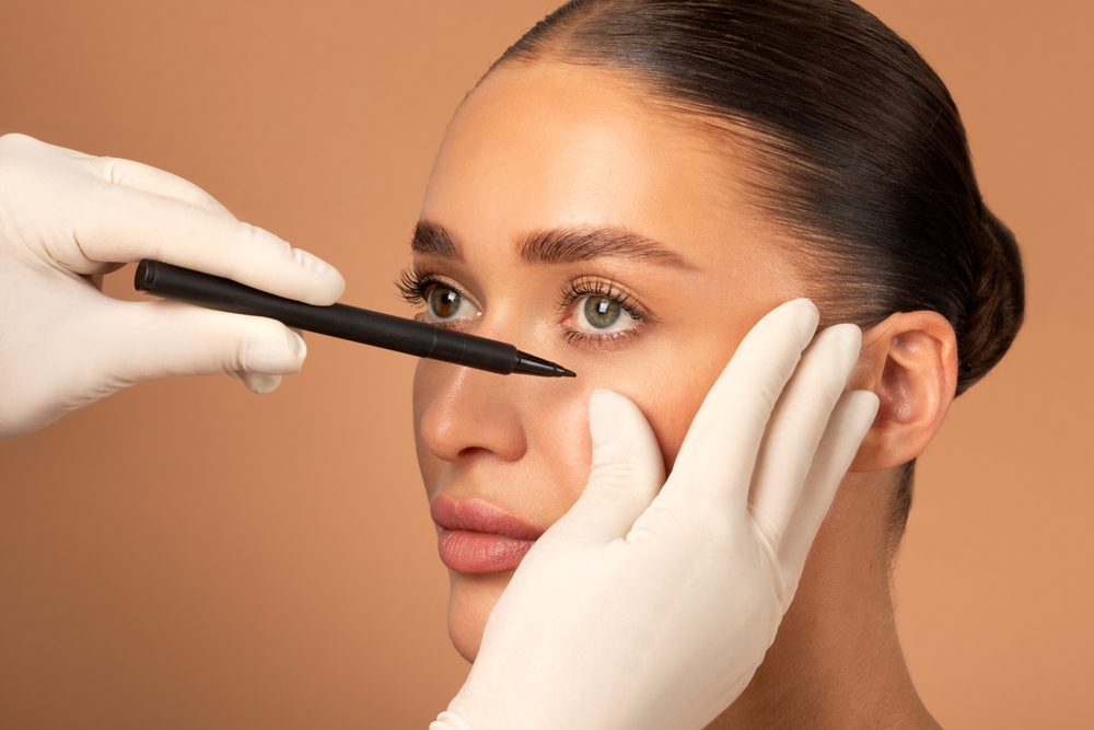 woman considering an under-eye refresh in Frederick