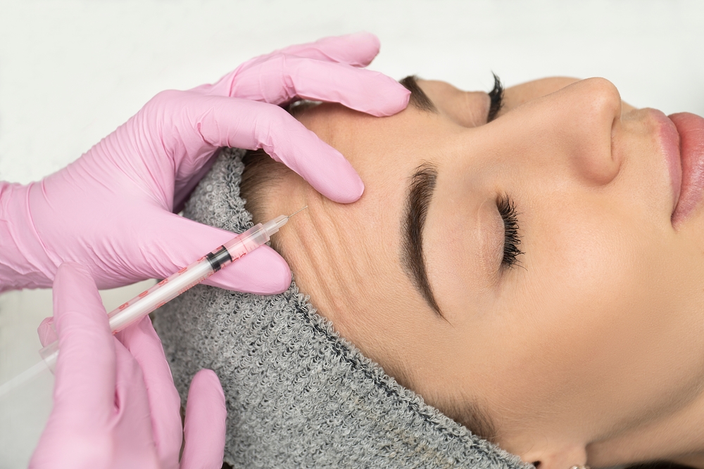 woman getting Botox for forehead lines in Clarksville MD